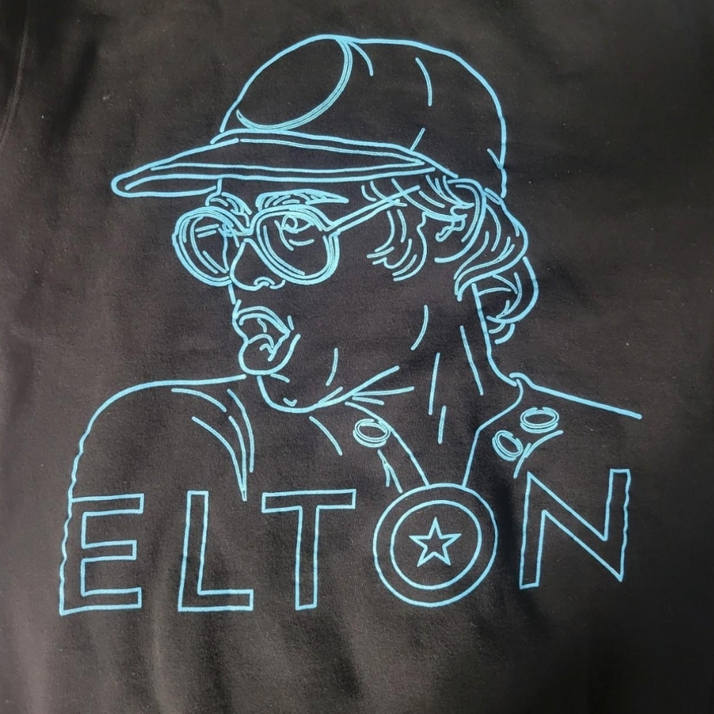 Brand New Rare Elton John Blue And Black Goodbye Yellow Brick Road Hoodie